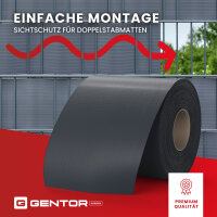 GENTOR PVC Privacy Strips Privacy Screen Windbreak Fence Screen Fence Film 19cm x 35m Clips Anthracite Incl. 20 Fixing Clips