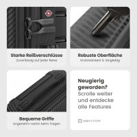 GENTOR Walizka Twarda Walizka podr&oacute;żna na k&oacute;łkach Walizka na k&oacute;łkach Bagaż podręczny 4 k&oacute;łka Zamek TSA Czarny XL