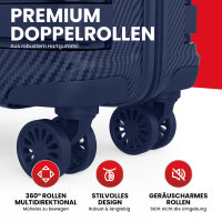GENTOR Suitcase Hard Case Travel Trolley Roller Suitcase Hand Luggage 4 Wheels TSA Lock dark blue M