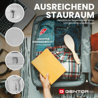 GENTOR Koffer Reisekoffer Hartschalenkoffer Travel Trolley Rollkoffer Handgep&auml;ck 4 Rollen im Set (M/L/XL) TSA-Schloss Schwarz Koffer-Set