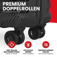 GENTOR Koffer Reisekoffer Hartschalenkoffer Travel Trolley Rollkoffer Handgep&auml;ck 4 Rollen im Set (M/L/XL) TSA-Schloss Schwarz Koffer-Set