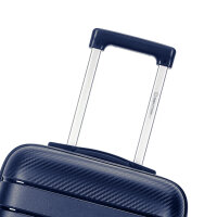 GENTOR Suitcase Hard Case Travel Trolley Roller Suitcase Hand Luggage 4 Wheels Set (M/L/XL) TSA Lock Black &amp; Dark Blue