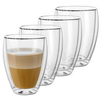 GENTOR Glas Set Doppelwandige Gl&auml;ser 2er Set Wasserglas Saftglas Kristallglas Trinkgl&auml;ser Cappuccino Glas Latte Macchiatto Glas
