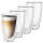 GENTOR Glas Set Doppelwandige Gl&auml;ser 2er Set Wasserglas Saftglas Kristallglas Trinkgl&auml;ser Cappuccino Glas Latte Macchiatto Glas