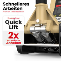 GENTOR Wagenheber 3T Ultra Flach 75-505mm Rangierwagenheber Hydraulisch Autoheber Rangierheber beige