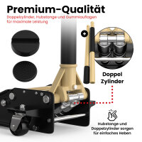 GENTOR Wagenheber 3T Ultra Flach 75-505mm Rangierwagenheber Hydraulisch Autoheber Rangierheber beige