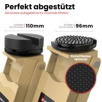 GENTOR Wagenheber 3T Ultra Flach 75-505mm Rangierwagenheber Hydraulisch Autoheber Rangierheber beige