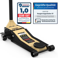 GENTOR Wagenheber 3T Ultra Flach 75-505mm Rangierwagenheber Hydraulisch Autoheber Rangierheber beige