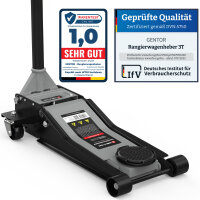 GENTOR Wagenheber 3T Ultra Flach 75-505mm Rangierwagenheber Hydraulisch Autoheber Rangierheber Aluminiumgrau