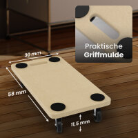 GENTOR M&ouml;belroller 2er Set &ndash; Rollbrett &amp; Transporthilfe bis 200 kg mit 360&deg; Rollen &amp; Anti-Rutsch