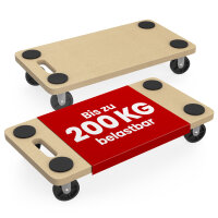 GENTOR M&ouml;belroller 2er Set &ndash; Rollbrett &amp; Transporthilfe bis 200 kg mit 360&deg; Rollen &amp; Anti-Rutsch