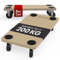 GENTOR M&ouml;belroller 2er Set &ndash; Rollbrett &amp; Transporthilfe bis 200 kg mit 360&deg; Rollen &amp; Anti-Rutsch