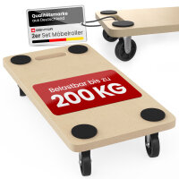 GENTOR M&ouml;belroller 2er Set &ndash; Rollbrett &amp; Transporthilfe bis 200 kg mit 360&deg; Rollen &amp; Anti-Rutsch