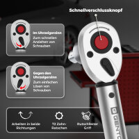 GENTOR Drehmomentschl&uuml;ssel 1/2 Zoll 40&ndash;210 Nm T&Uuml;V &amp; GS gepr&uuml;ft &ndash; 6-teiliges Set im Koffer f&uuml;r Auto &amp; Motorrad