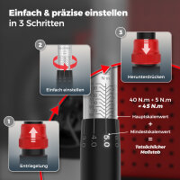 GENTOR Drehmomentschl&uuml;ssel 1/2 Zoll 40&ndash;210 Nm T&Uuml;V &amp; GS gepr&uuml;ft &ndash; 6-teiliges Set im Koffer f&uuml;r Auto &amp; Motorrad
