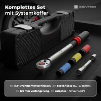 GENTOR Drehmomentschl&uuml;ssel 1/2 Zoll 40&ndash;210 Nm T&Uuml;V &amp; GS gepr&uuml;ft &ndash; 6-teiliges Set im Koffer f&uuml;r Auto &amp; Motorrad